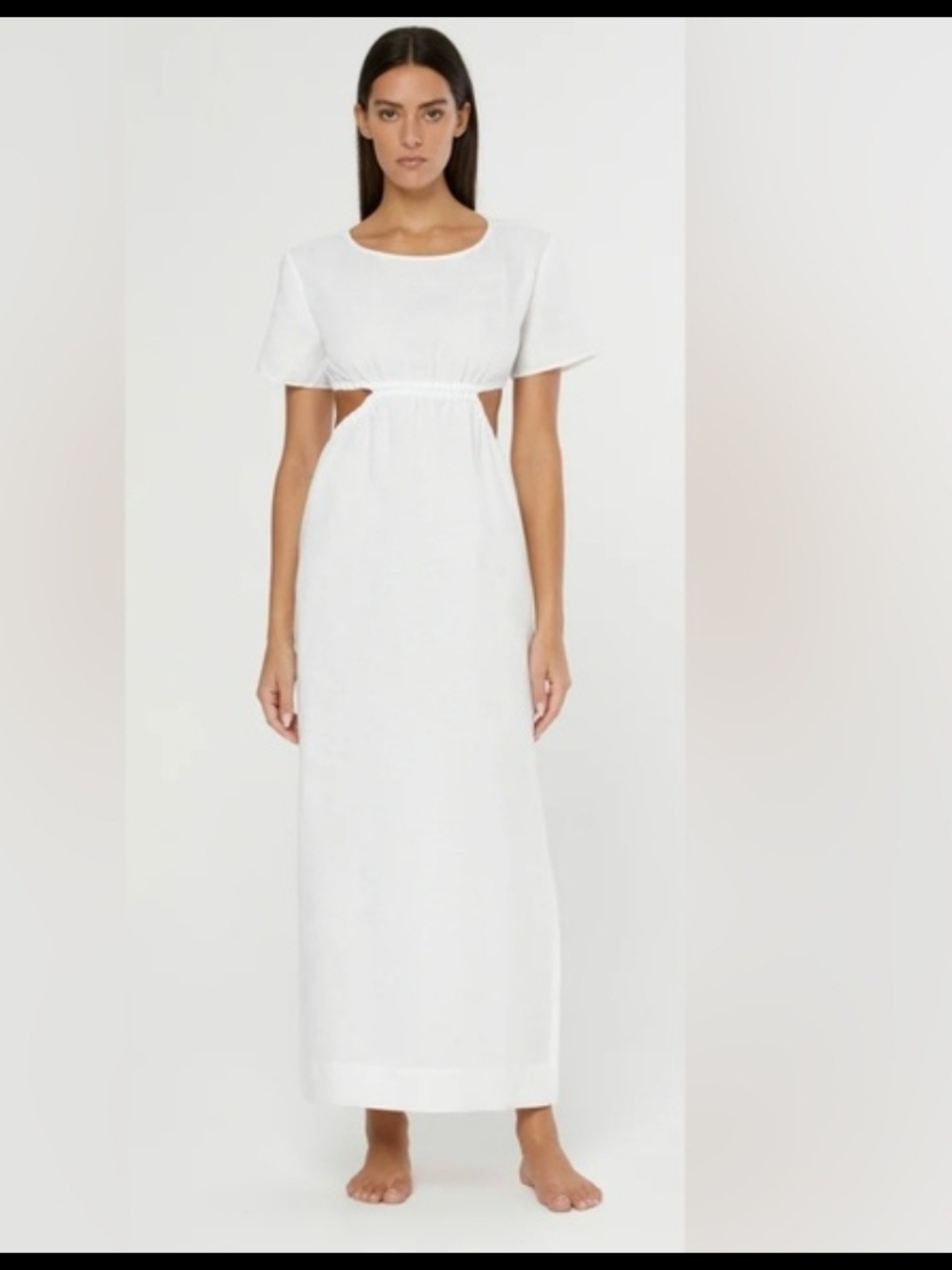 Onia White Asymmetrical Cutout Dress